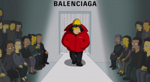 Homer Simpson prezentujący kreację Balenciagi/ fot. YouTube