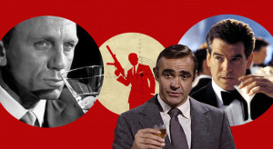 Ulubione drinki Jamesa Bonda / photo: Kadry i plakaty filmowe / grafika: Ola Nagel