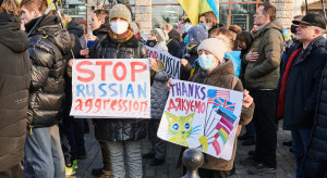 Protest przeciwko rosyjskiej agresji w Ukrainie, 5 lutego 2022 r., Kijów/ fot. Vitalii Vitleo, Shutterstock