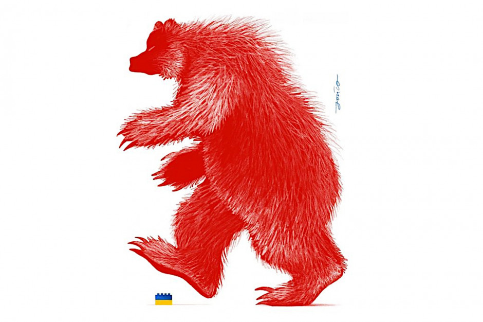 Plakat polskiego ilustratora Pawła Jońcy "Russian Bear" / Twiiter @PawelJonca