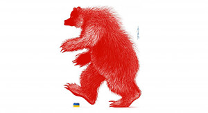 Plakat polskiego ilustratora Pawła Jońcy "Russian Bear" / Twiiter @PawelJonca