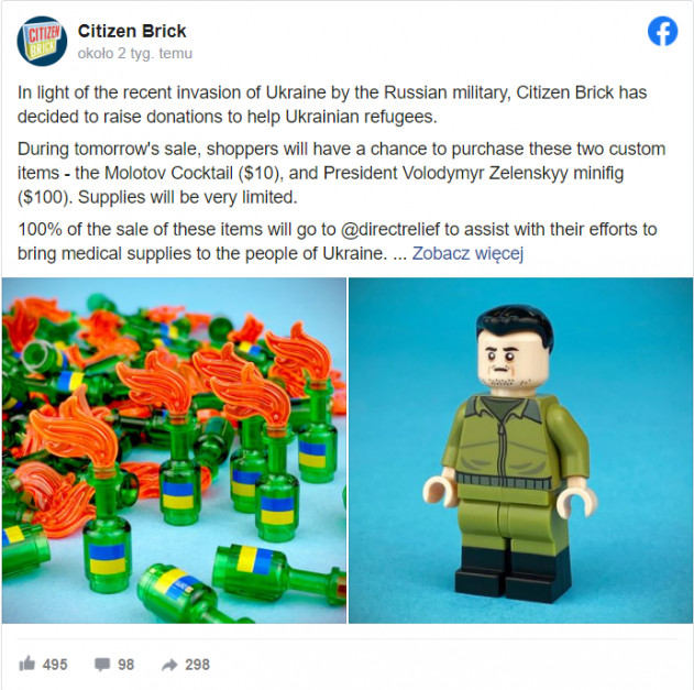 Lego Wolodymyr Zełenski / Screenshot Facebook Citizen Brick
