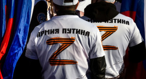 Litera "Z" w czarno-pomarańczowych barwach nawiązujących do wstążki św. Jerzego/fot. Shutterstock