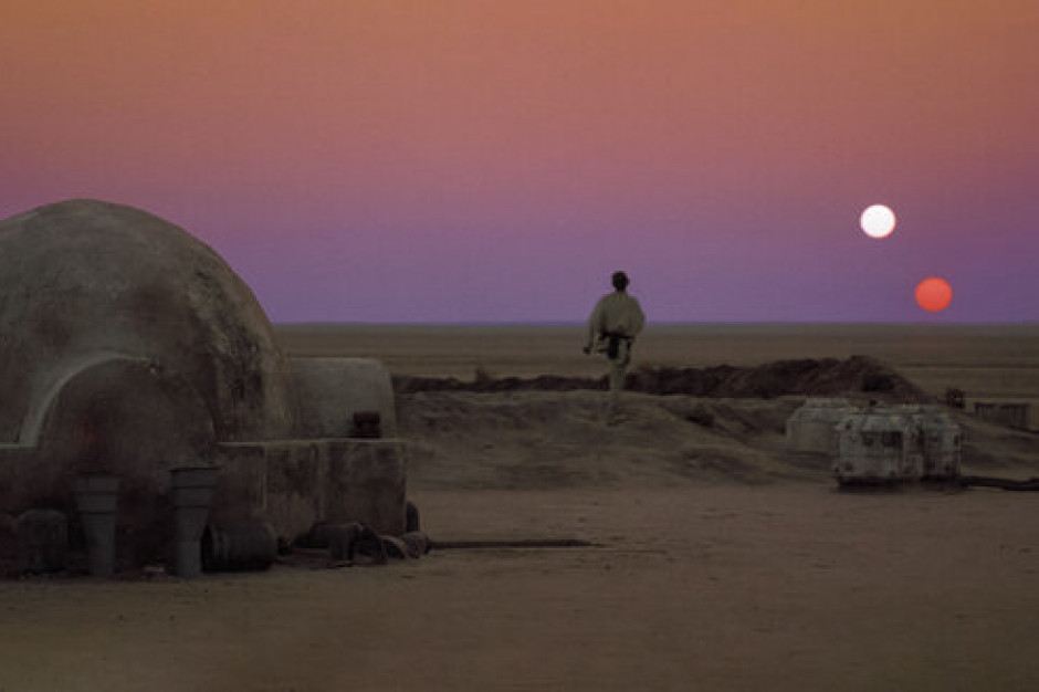 Zachód dwóch słońc na Tatooine, fot. kadr z filmu