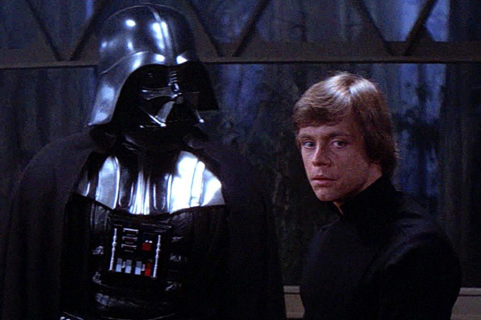 Darth Vader i Luke Skywalker/fot. kadr z filmu 