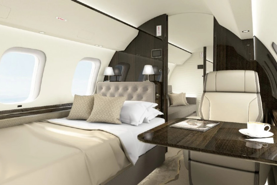 Kabina pasażerska samolotu Bombardier Global 8000/fot. Bombardier