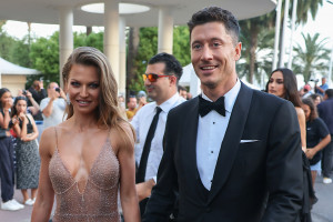 Anna Lewandowska i Robert Lewandowski na imprezie marki Chopard w Cannes / Getty Images 