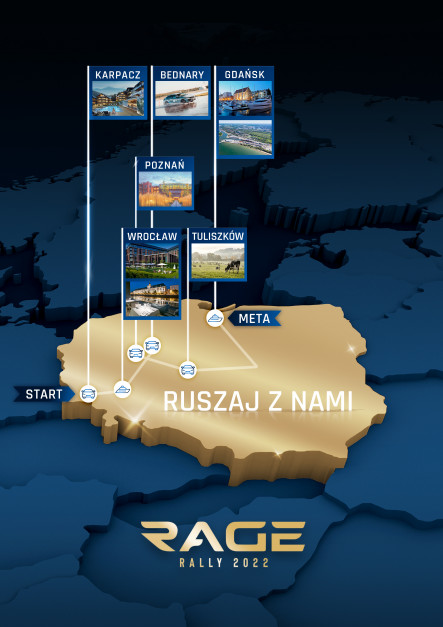 Mapa rajdu Rage Rally 2022, fot. mat. prasowe
