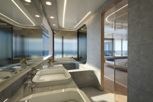  Nowy superjacht z pracowni Zaha Hadid Architects - łazienka / materiały prasowe 