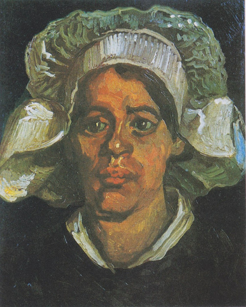 Głowa wieśniaczki w białym czepcu, Vincent Van Gogh (1885), fot. Wikimedia Commons
