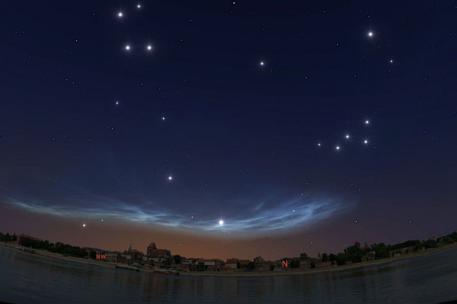 Obłoki srebrzyste w lipcu 2022 / Planetarium Toruń - Facebook
