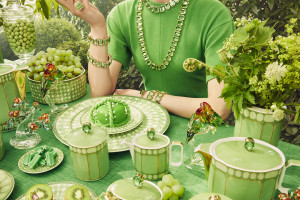 Luksusowa porcelana Swarovski & Rosenthal - SIGNUM - zestaw zielony / materiały prasowe 