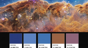 Paleta barw na podstawie zdjęć z teleskopu Jamesa Webba stworzona przez Pantone, fot. Pantone