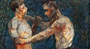 Vincent Van Gogh, "Dwóch zapaśników", ukryty obraz odtworzony przez naukowców, fot. mat. prasowe