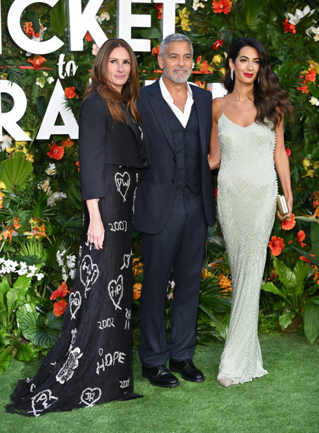 Julia Roberts, George Clooney i Amal Clooney na premierze flmu 