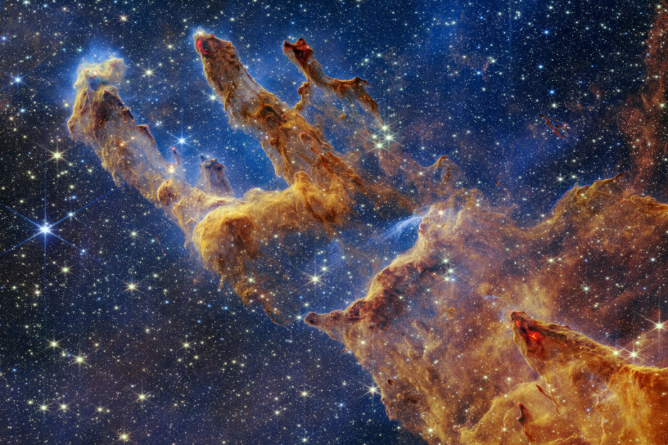 Filary Stworzenia w obiektywie Teleskopu Jamesa Webba, fot. NASA 