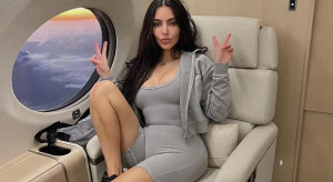 Kim Kardashian na pokładzie swojego prywatnego samolotu, fot. Instagram
