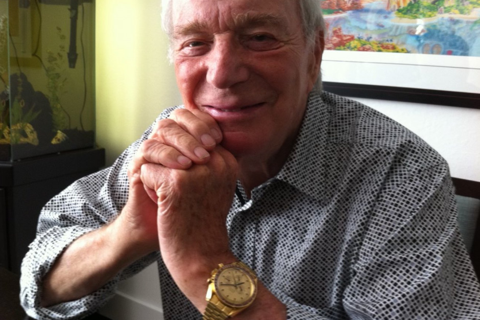 Scott Carpenter z zegarkiem Omega Speedmaster, fot. Wind Vintage