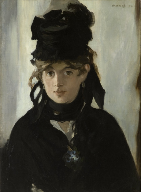 Edouard Manet - Portret Berthe Morisot z bukietem fiołków (1872) / Musée d’Orsay