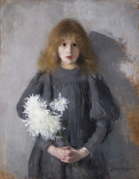 Olga_Boznańska - Dziewczynka z chryzantemami (1894) / Muzeum Narodowego w Krakowie