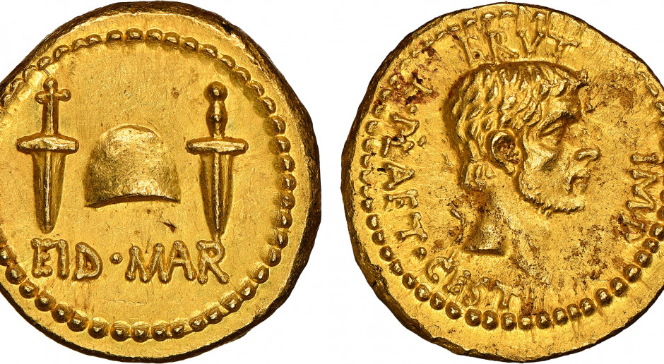 Starożytna moneta upamiętniająca idy marcowe / materiały prasowe Roma Numismatics