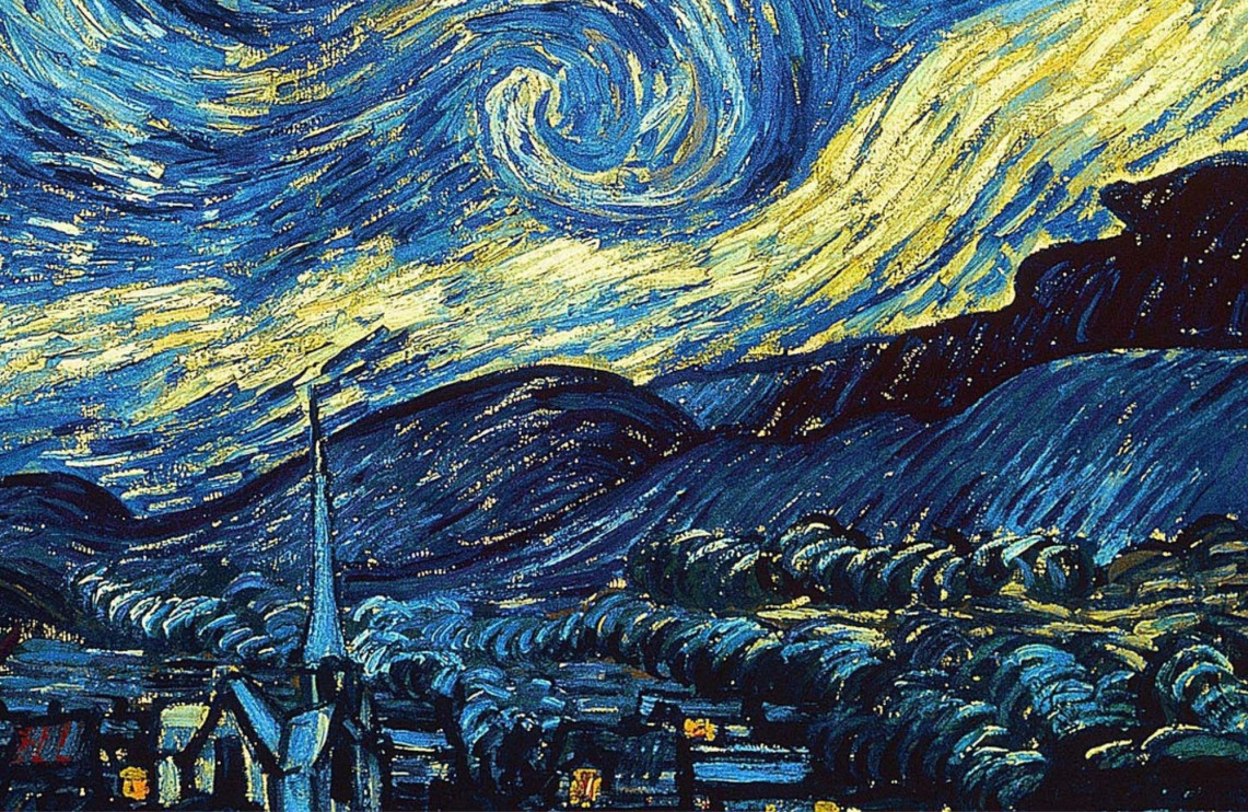Fragment Gwiaździstej nocy Vincenta van Gogha / fot. Pixaby
