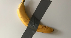 "Wypadek" w muzeum: Głodny student zjadł banana z instalacji Maurizia Cattelana