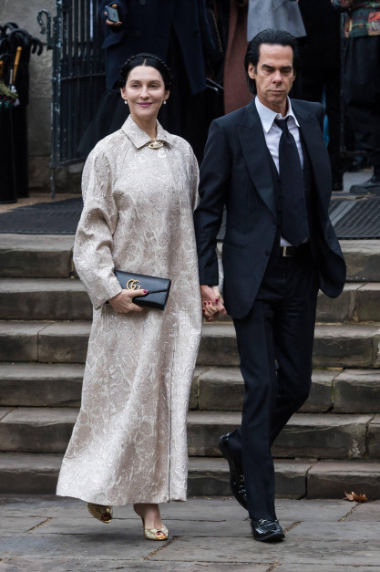 Nick Cave z żoną Susie na koronacji Karola III / PAP