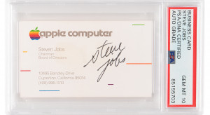 Za wizytówkę Steve’a Jobsa z lat 80. zapłacisz 12 tysięcy dolarów. Chyba że... jest przez niego podpisana