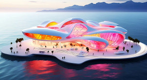 Pływające muzeum szkła - niezwykły projekt włoskiego studia architektonicznego i... AI