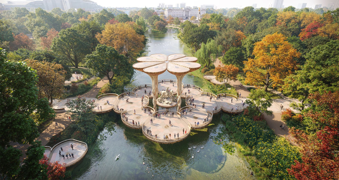 Monumento alla Regina Elisabetta II a Londra - Proposta dello Studio Heatherwick / materiali stampa