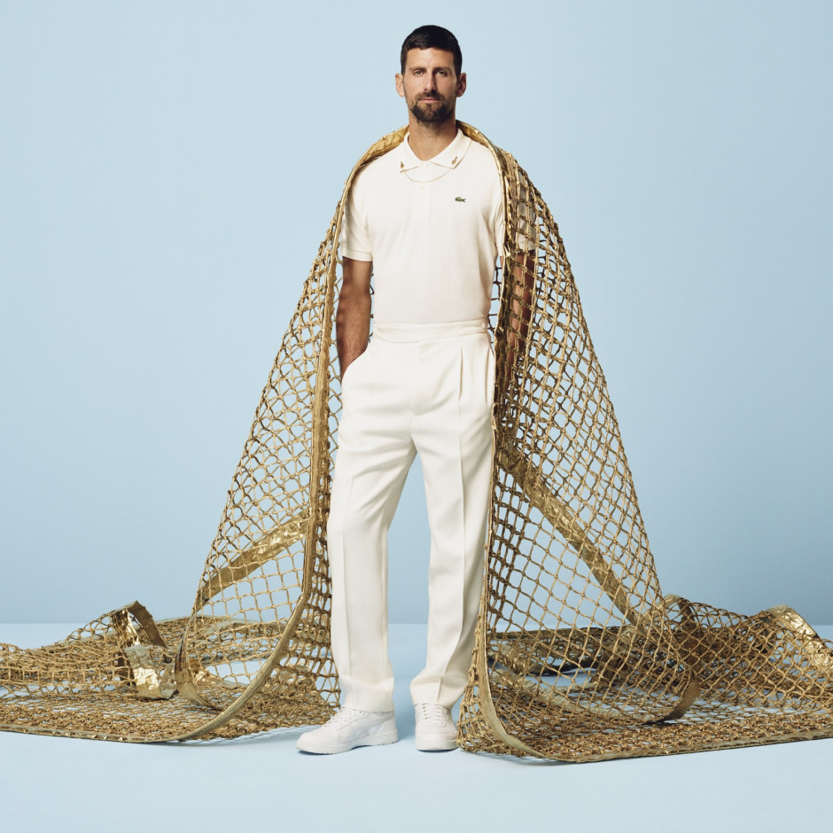 Novak Djokovic in the latest Lacoste campaign / Lacoste press materials, photo by Tyler Mitchell