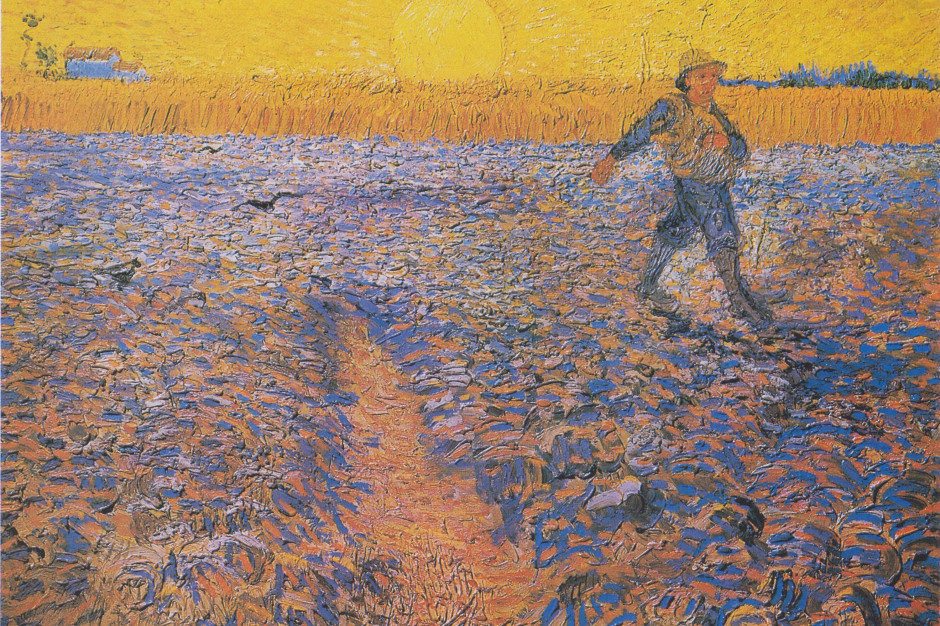 The Sower at Sunset, Vincent van Gogh, 1888, / Wikimedia Commons, collection Kröller-Müller Museum