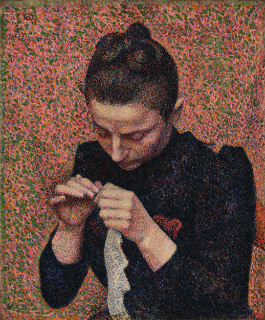 Картина Jeune femme faisant du crochet, Жорж Леммен, 1890, частное собрание / сайт Sotheby's