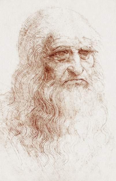 Leonardo da Vinci, Autoportret, 1512 / fot. Rawpixel, domena publiczna