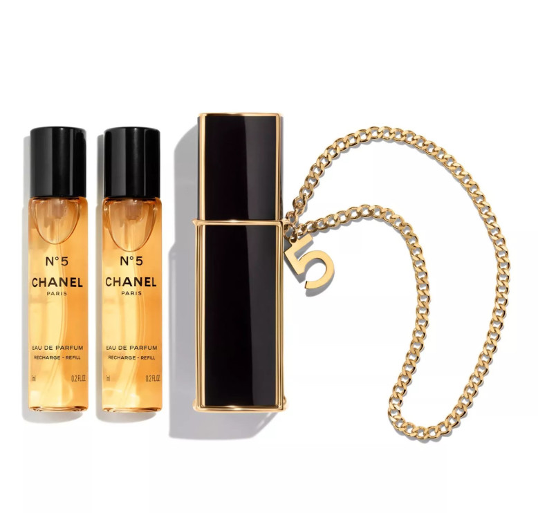 Chanel No. 5 perfume in a keychain / press materials