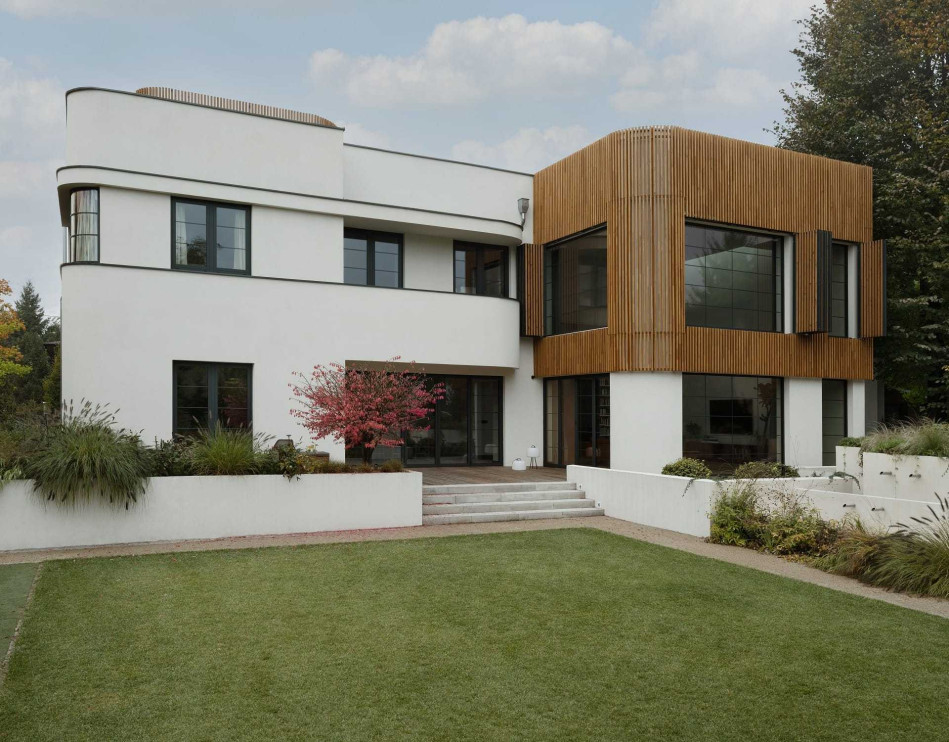 Villa a Łódź del 1938 dopo l'ampliamento / materiale stampa dello studio M&A
