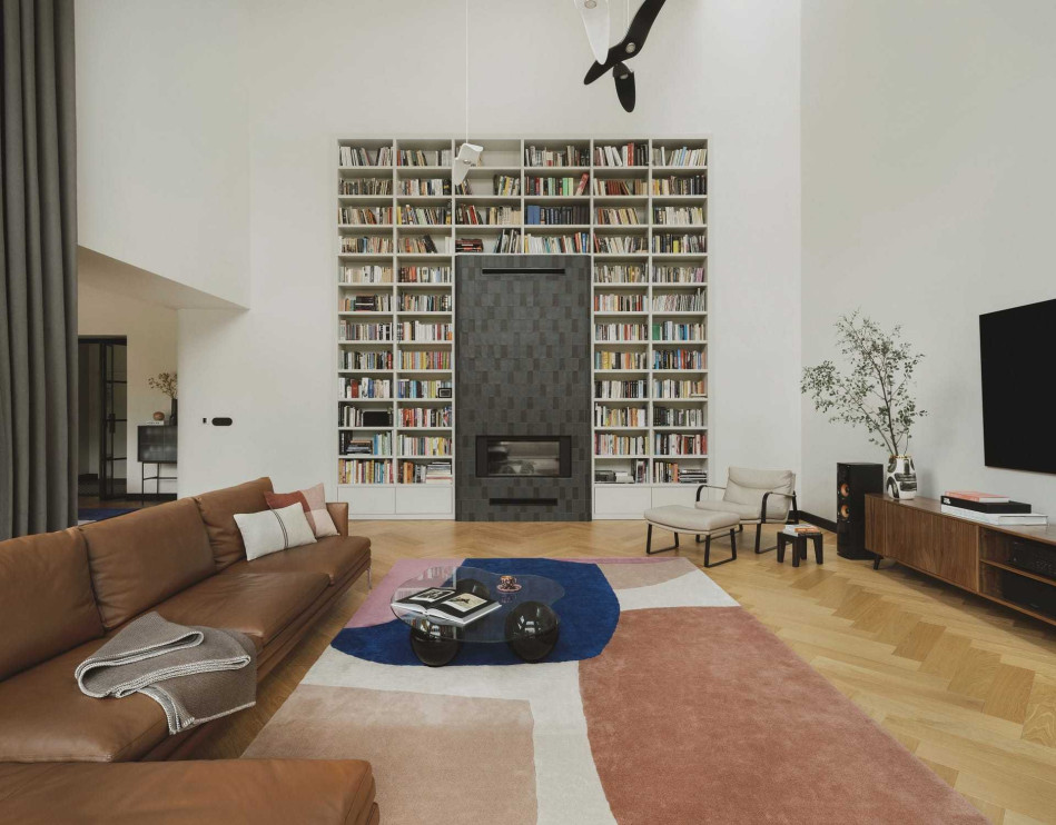 Villa a Łódź del 1938 dopo l'ampliamento / materiale stampa dello studio M&A