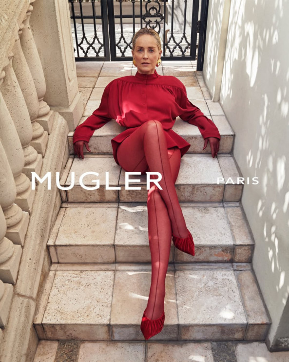 Sharon Stone in der Mugler Re/Edit Herbstkampagne 2025 / Pressemappe