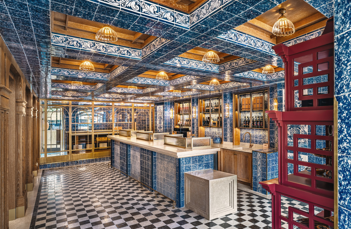 Intérieur de l'emblématique boulangerie Pastéis de Belém rénové par Gracinha Viterbo / photo : Viterbo Interior Design Atelier Francisco Dias
