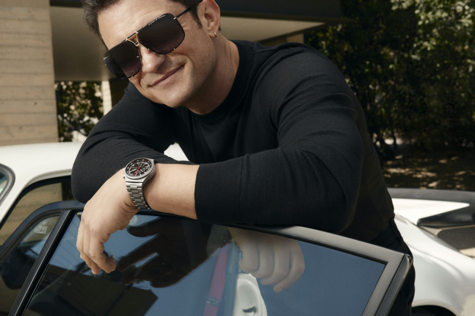 Orlando Bloom in the advertising campaign for the new, limited edition Chronograph 1-1975 watch / Porsche Design, press materials