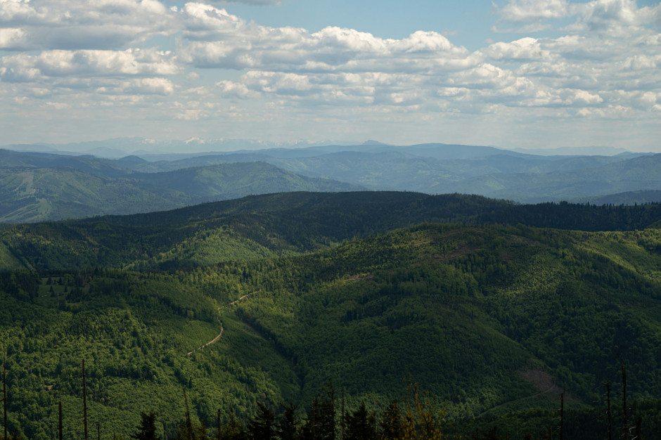 Szczyrk, Skrzyczne, Beskid Mountains, bird's eye view