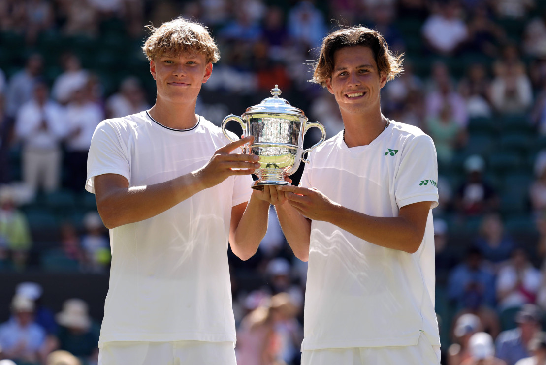 Alan Ważny and Oskar Paldanius at Wimbledon/photo: PAP