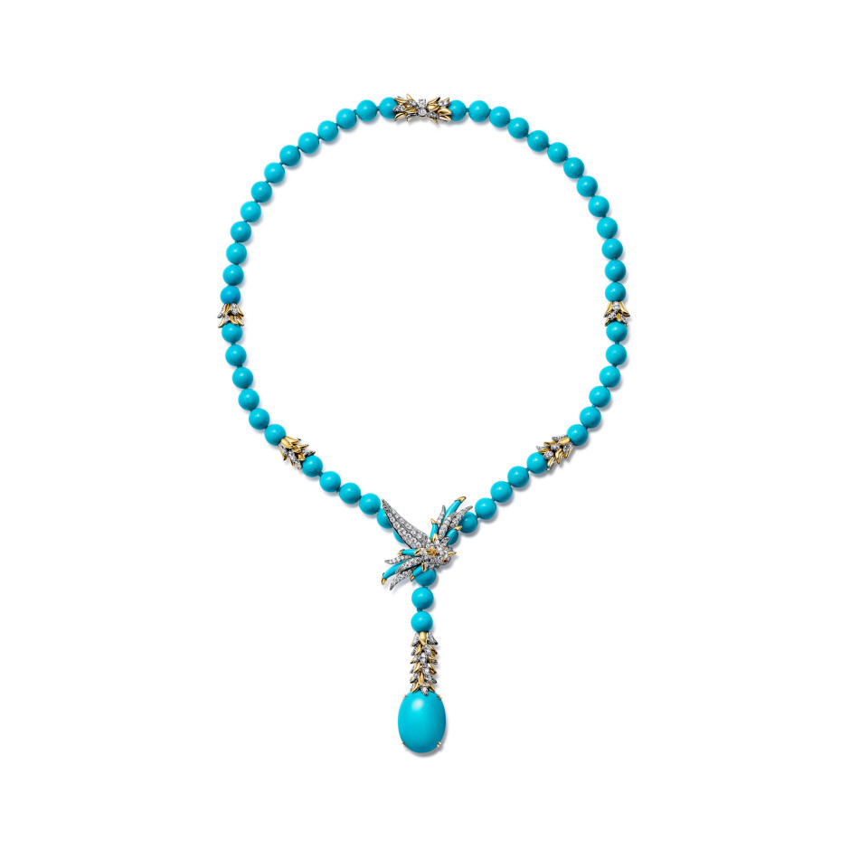 Colar espetacular de US$ 325.000 da coleção Bird on a Rock da Tiffany & Co. Foto: Materiais de imprensa / Tiffany & Co.