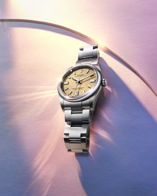 Rolex Oyster Perpetual 36 em bege areia. Foto: Materiais de imprensa / Rolex