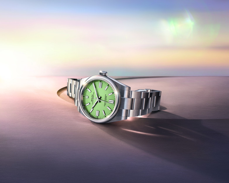 Roley Oyster Perpetual 41 na cor pistache fosco. Foto: Materiais de imprensa / Rolex