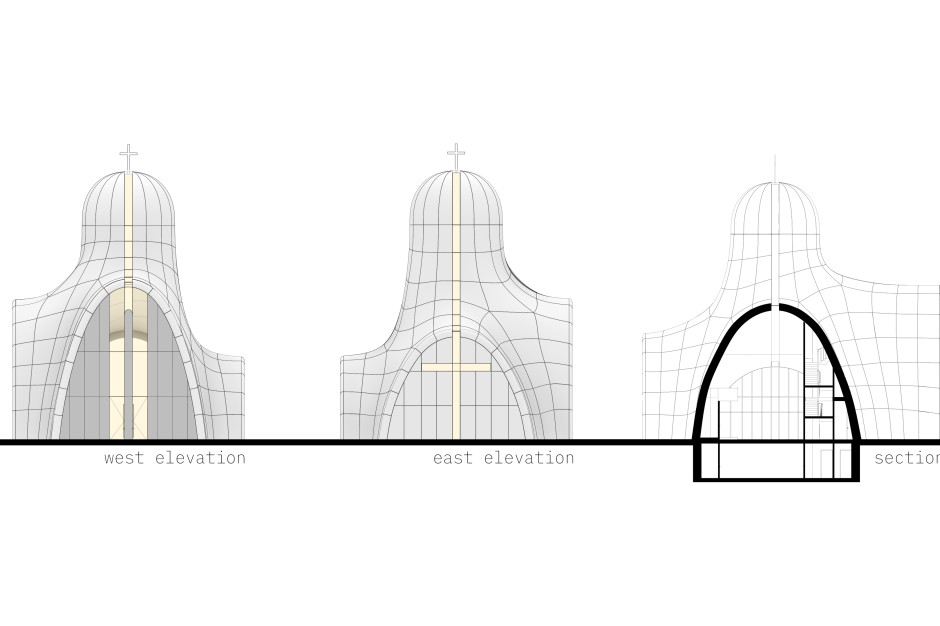 Tapınak tasarımı, barınaklı taslak, Kiev, Ukrayna Lisans: Basın materyalleri / Aranchii Architects