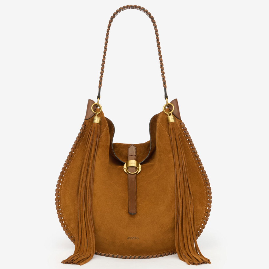 Borsa con frange color caramello di Isabel Marant Licenza: Materiali per la stampa / Isabel Marant