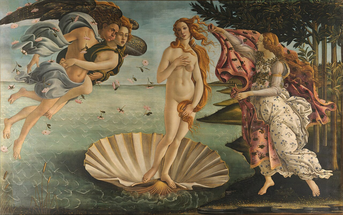 Sandro Botticelli - Narodziny Wenus (ok. 1484–1486) Fot. Galeria Uffizi / Wikimedia Commons